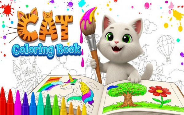 Cat Coloring Book: Relaxing Drawing Game Online